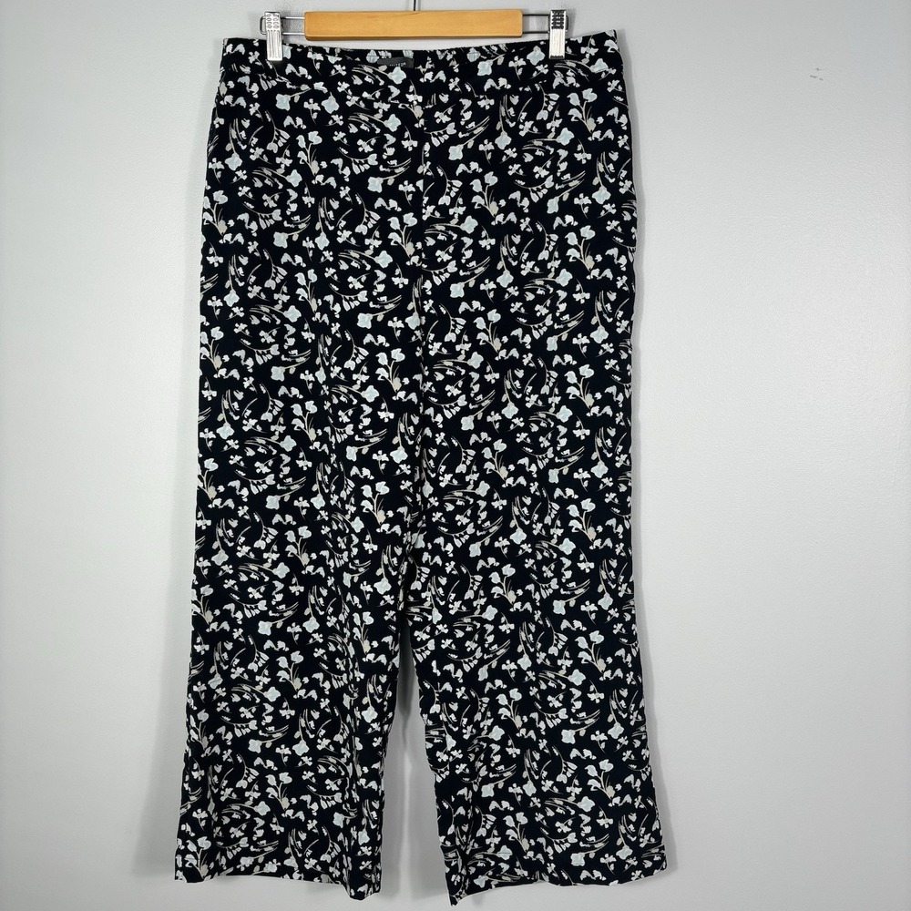 The‎ Limited Wide Leg Pants 14 Black Floral Relaxed Whimsigoth Flowy Office Y2K